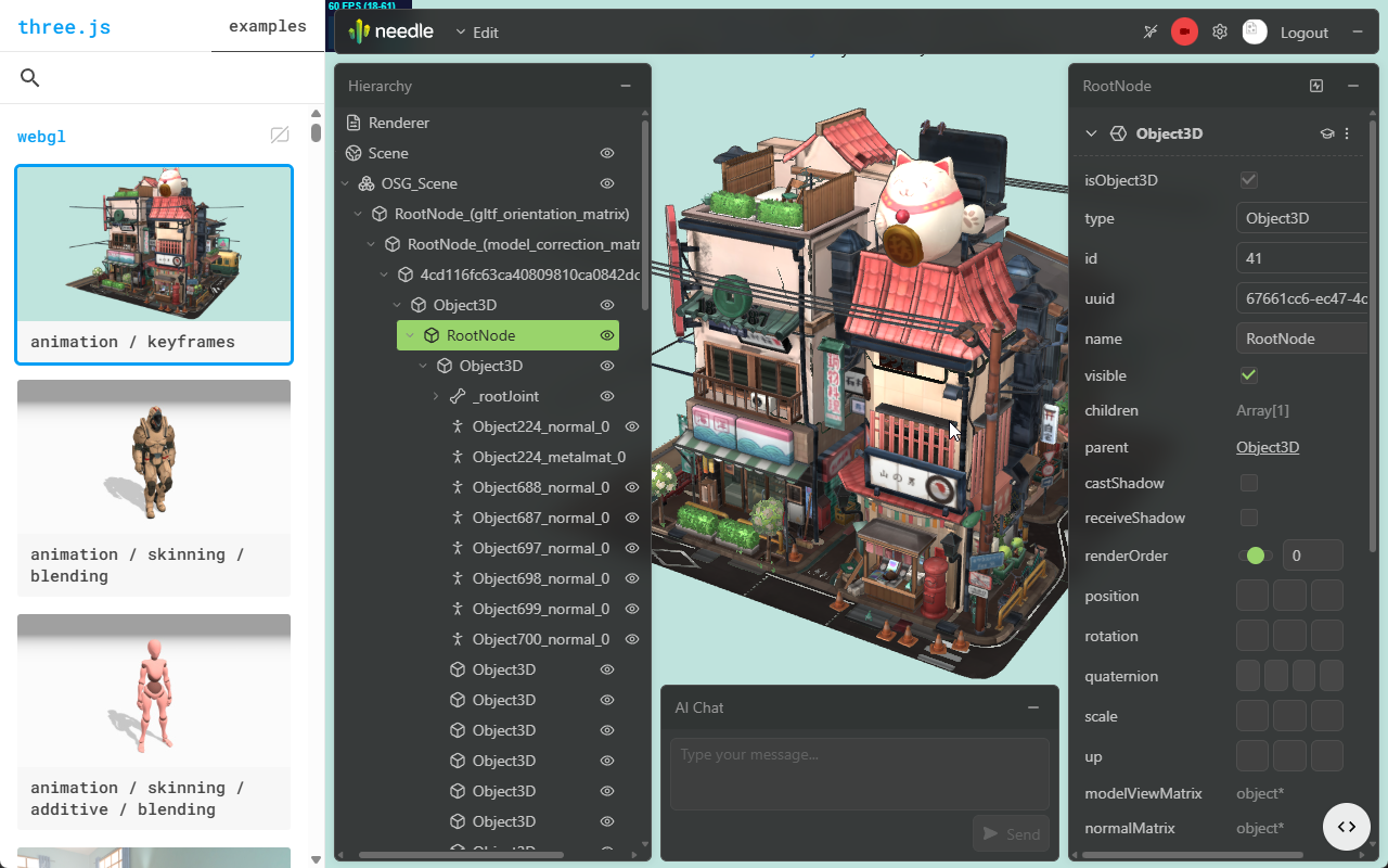 Needle Inspector — DevTools for three.js