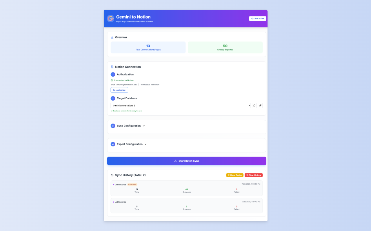 Gemini 聊天记录下载 - 批量导出