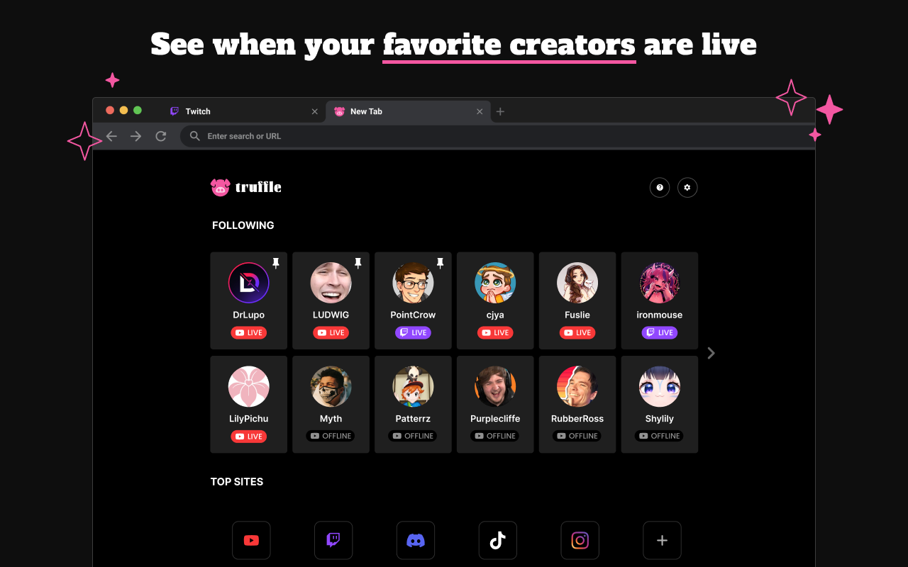 Truffle New Tab | Content Dashboard