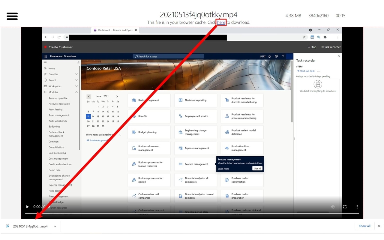 D365 F&O Task Recorder Screenshots and Video