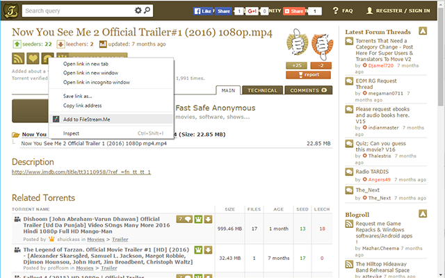FileStream.Me - official Chrome extension