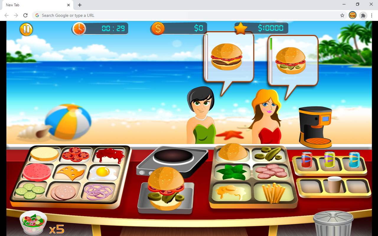 Beach Restaurant Game