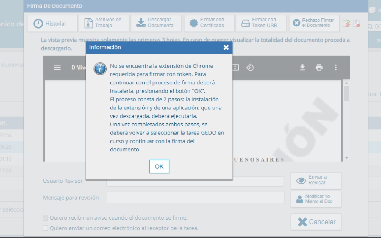Firma con token GDEBA