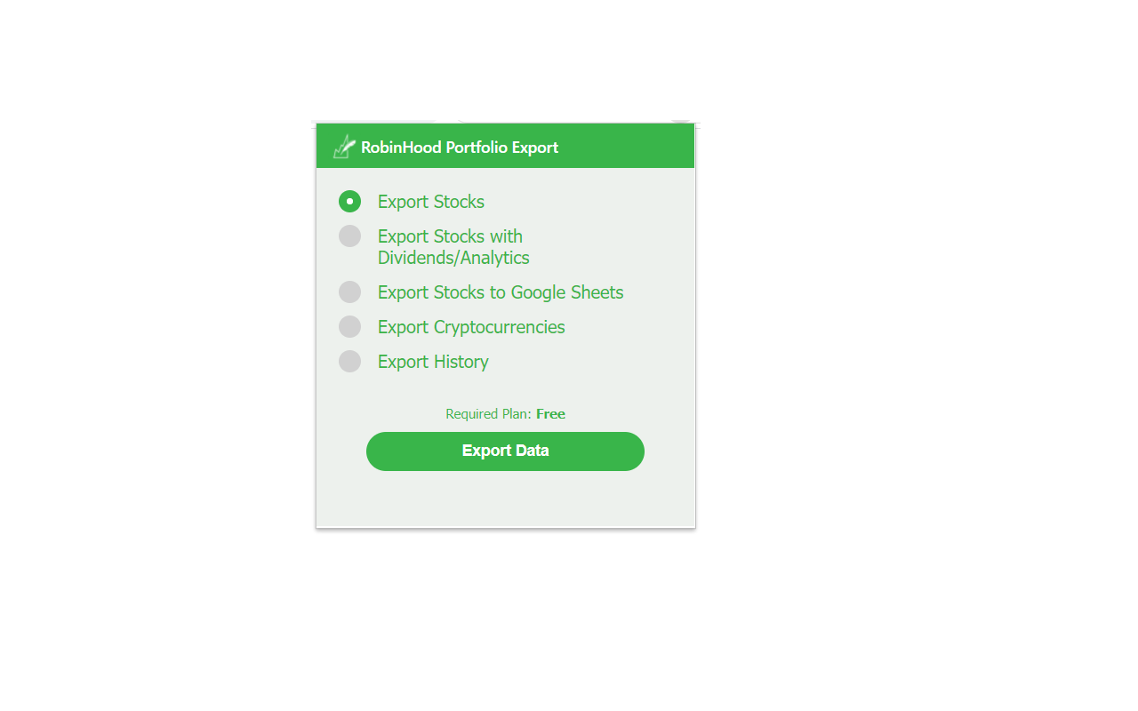 RobinHood Portfolio Export CSV/Excel(Updated)