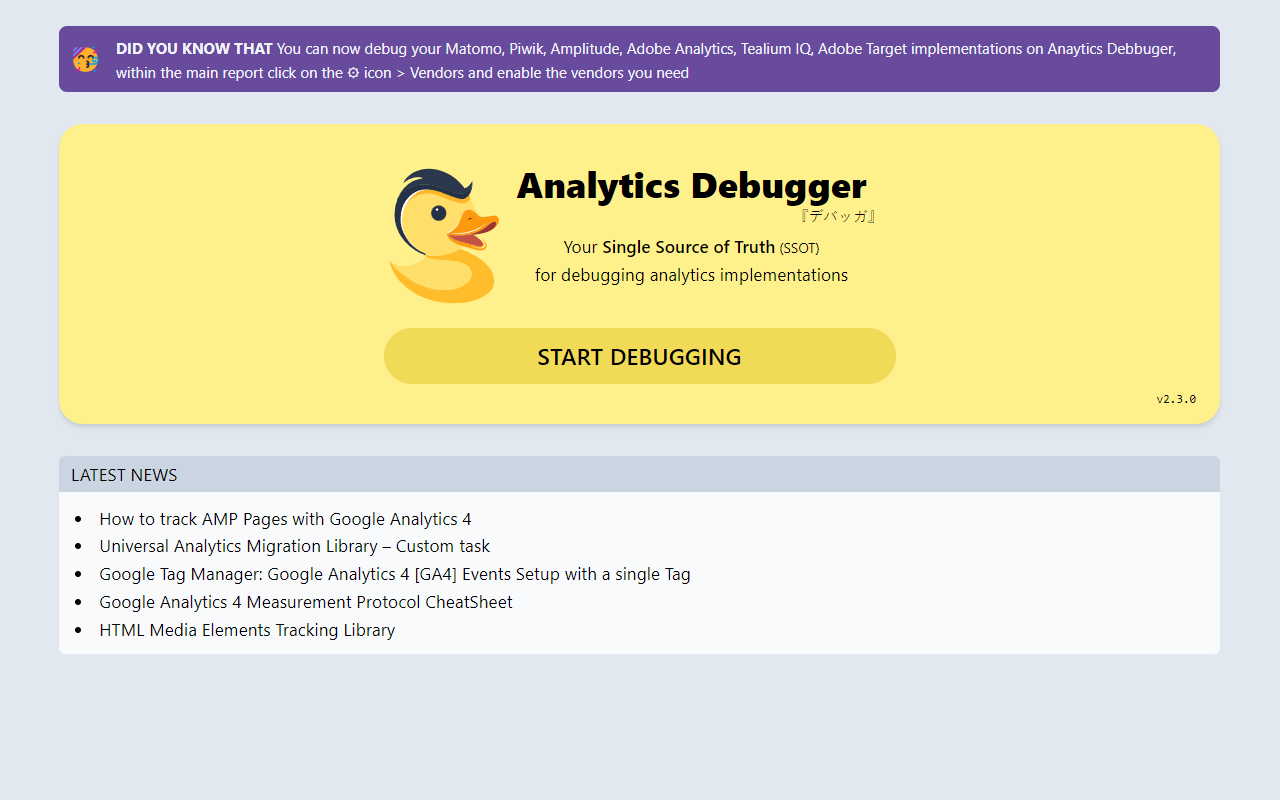 Analytics Debugger