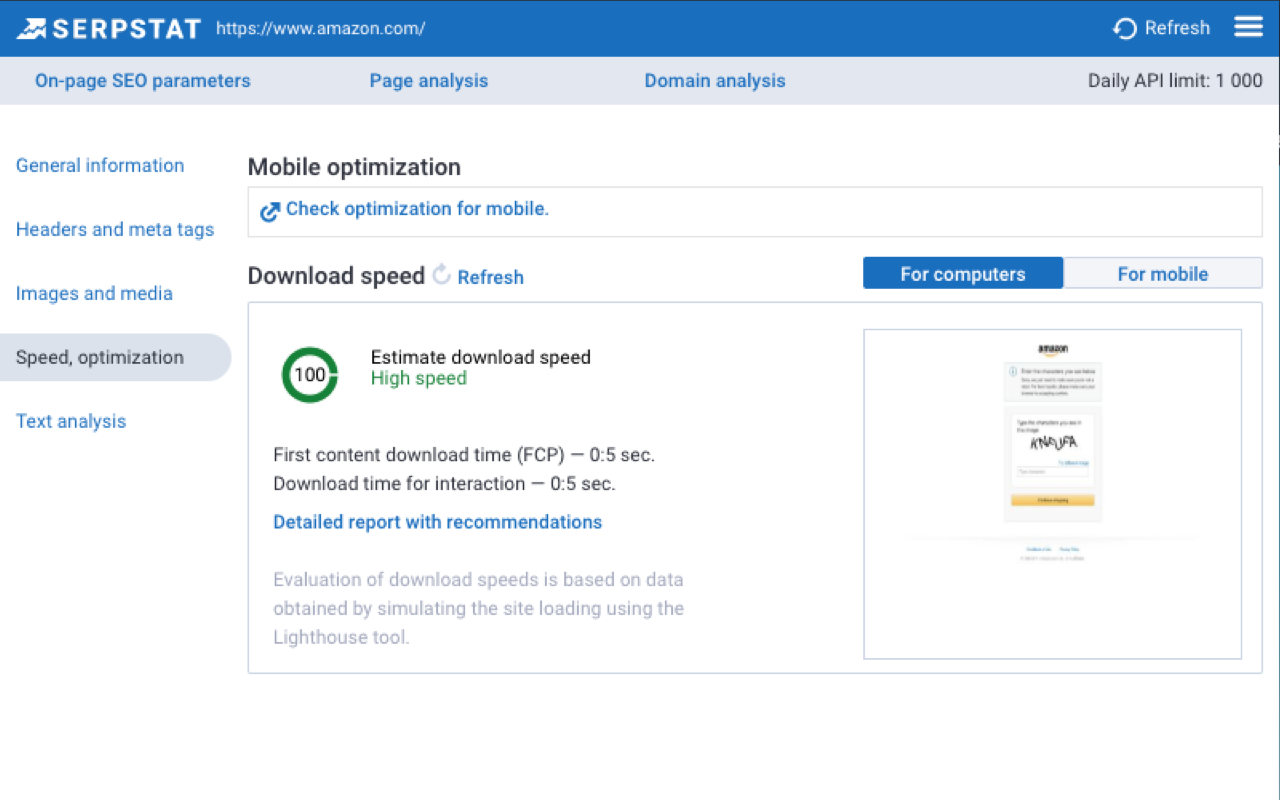 Serpstat Website SEO Checker