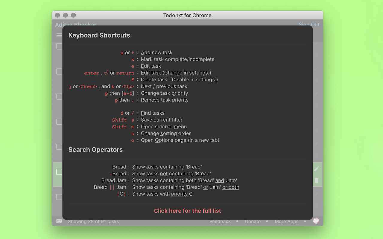 Todo.txt for Chrome - simple task management