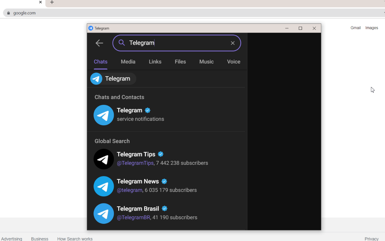 Telegram Browser