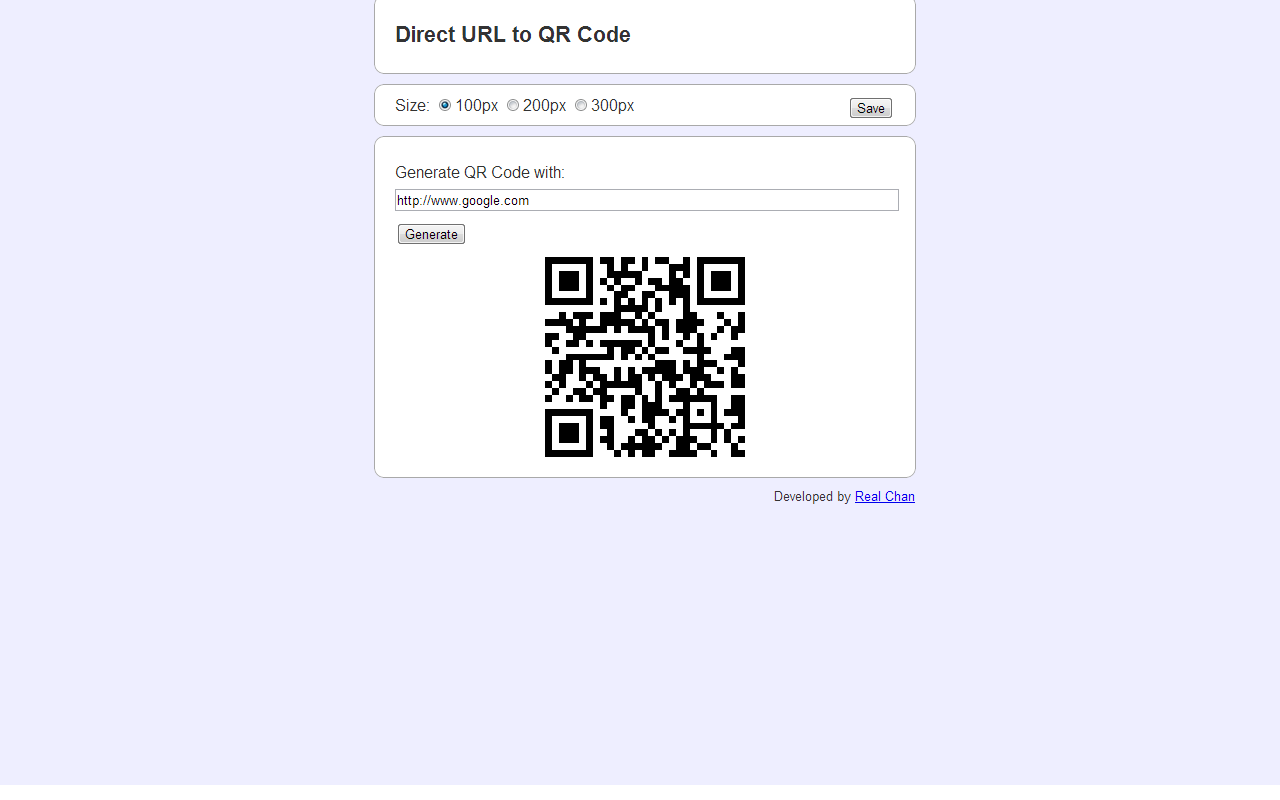 Direct URL to QR Code