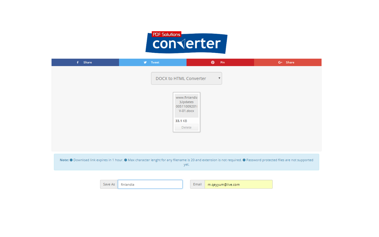 Docx to HTML Converter