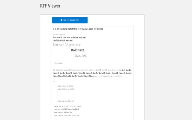 适用于Google Chrome™的RTF查看器