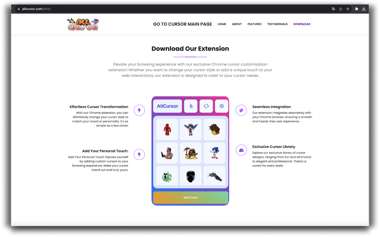 Roblox Characters Custom Cursor