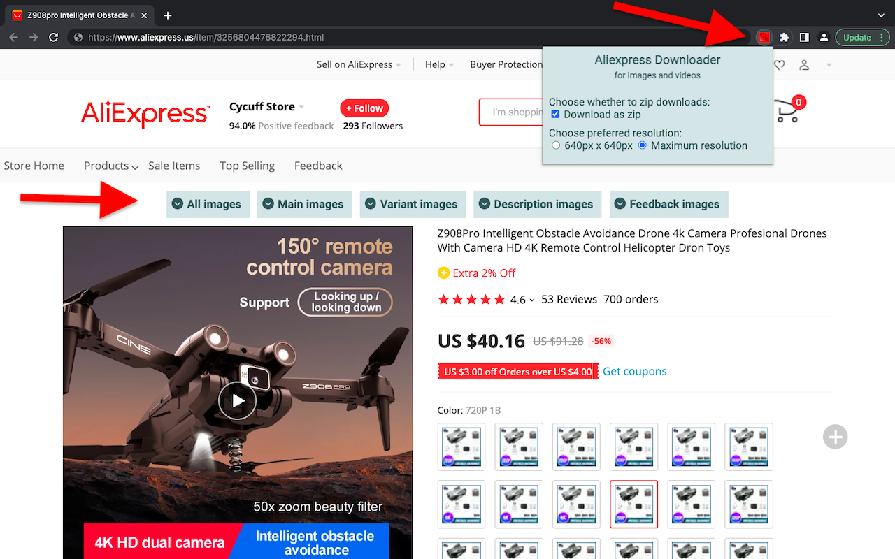 Aliexpress image downloader