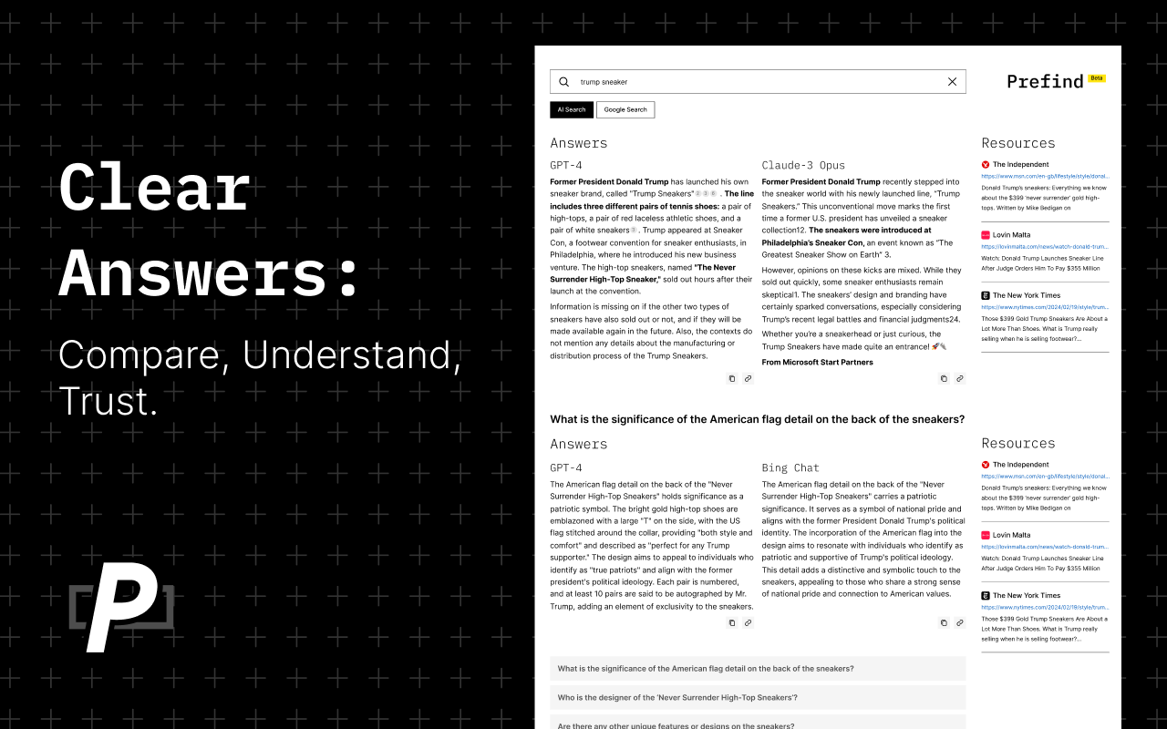 Prefind - Your AI Search powered by Claude-3 & GPT-4