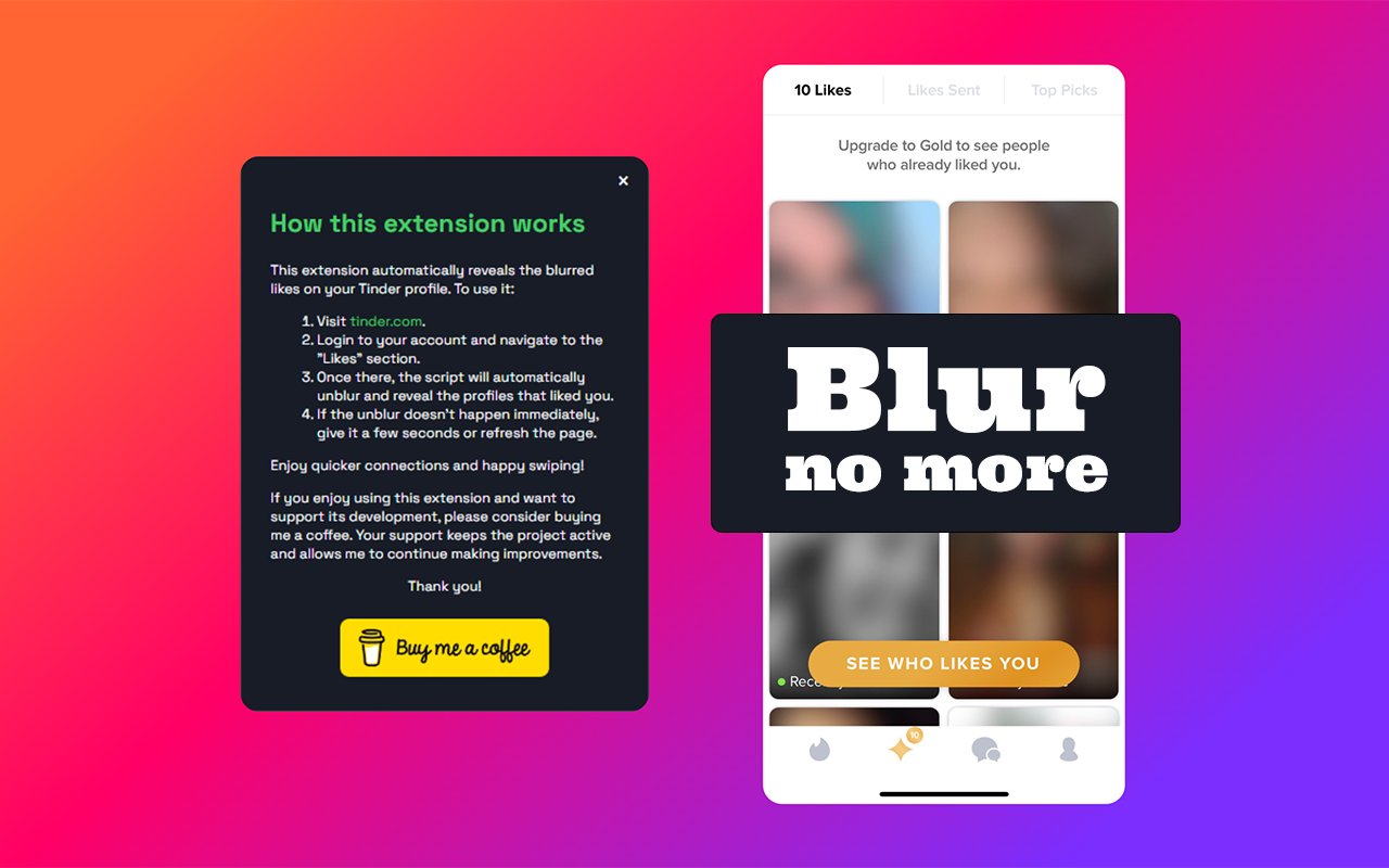 TNDR Likes Unblur for Tinder