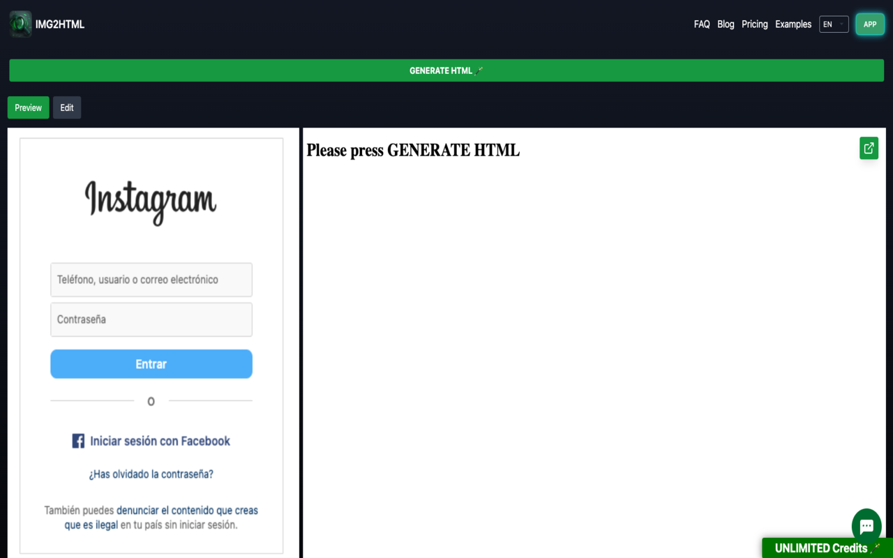 IMG2HTML: Screenshot Capture to code