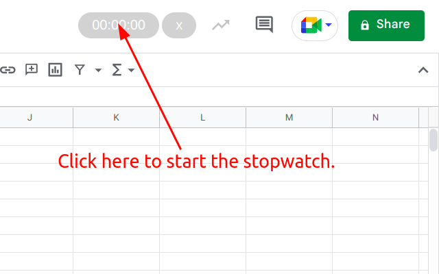 Stopwatch for Google Sheets
