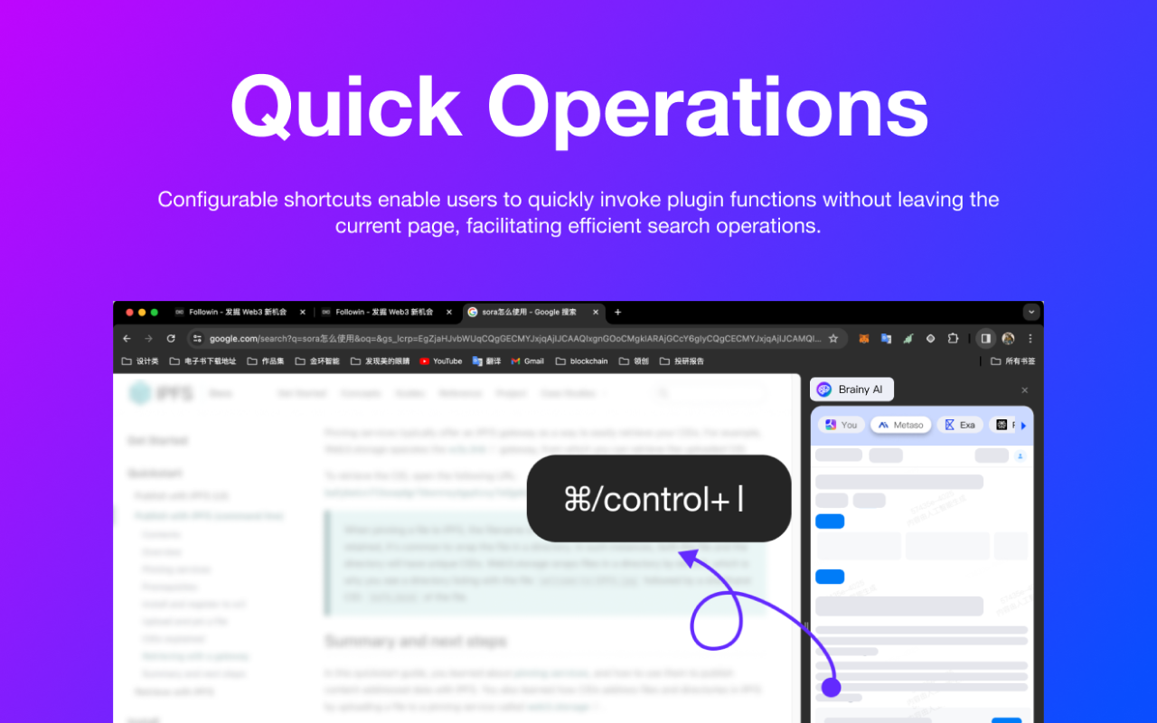 BrainyAI - Browser AI Sidekick for Chat, Search, Read and Summarize