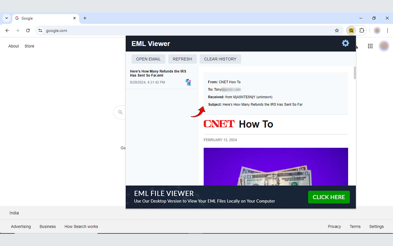 Online EML Viewer