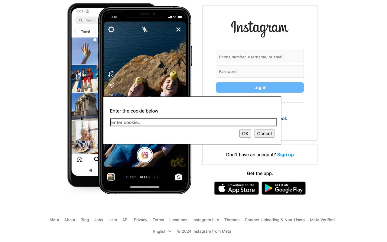Instagram Cookie Login