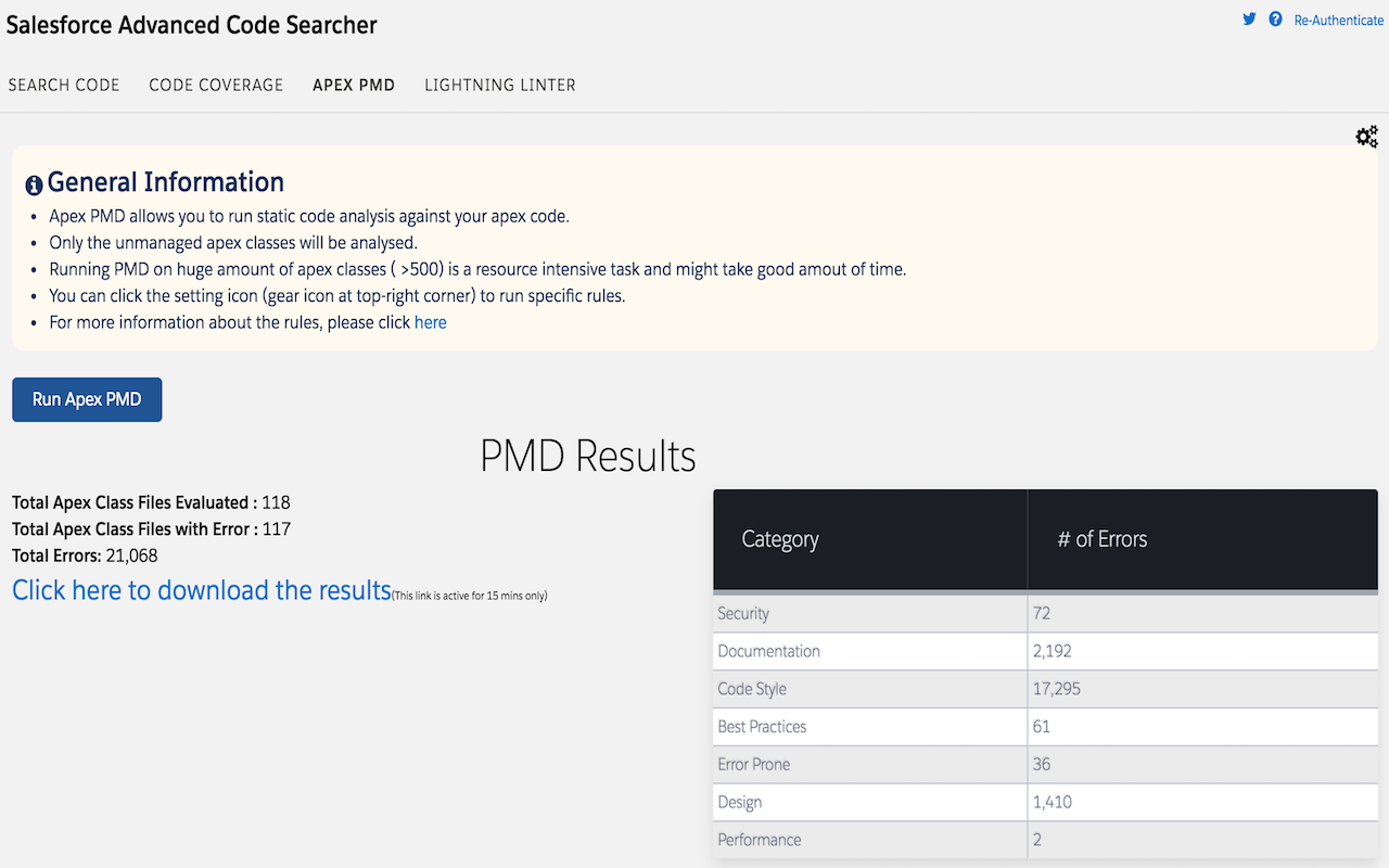 Salesforce advanced Code searcher