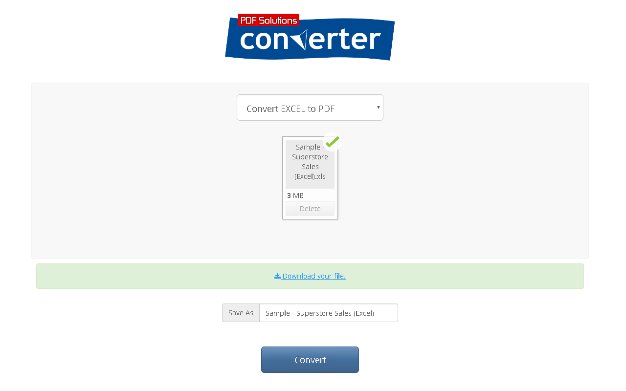 Excel to PDF Converter