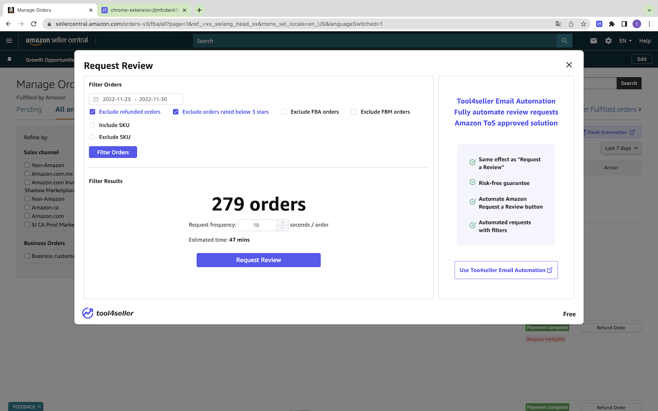 tool4seller卖家后台插件 - 索评助手