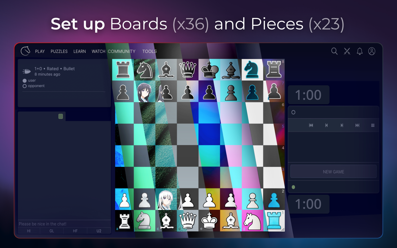 Lichess Custom Themes, Boards - LichessHelper
