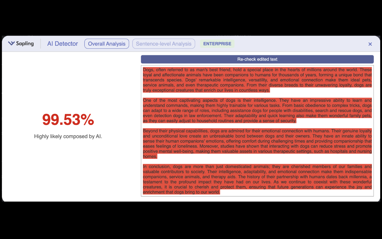AI Content Detector for ChatGPT - Sapling.ai