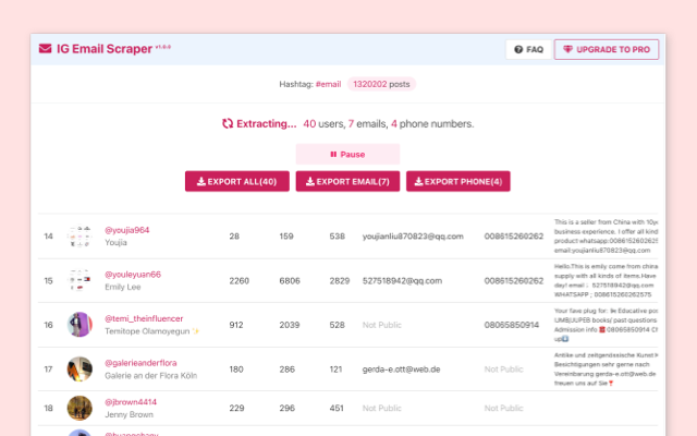 Email Scraper for Ins