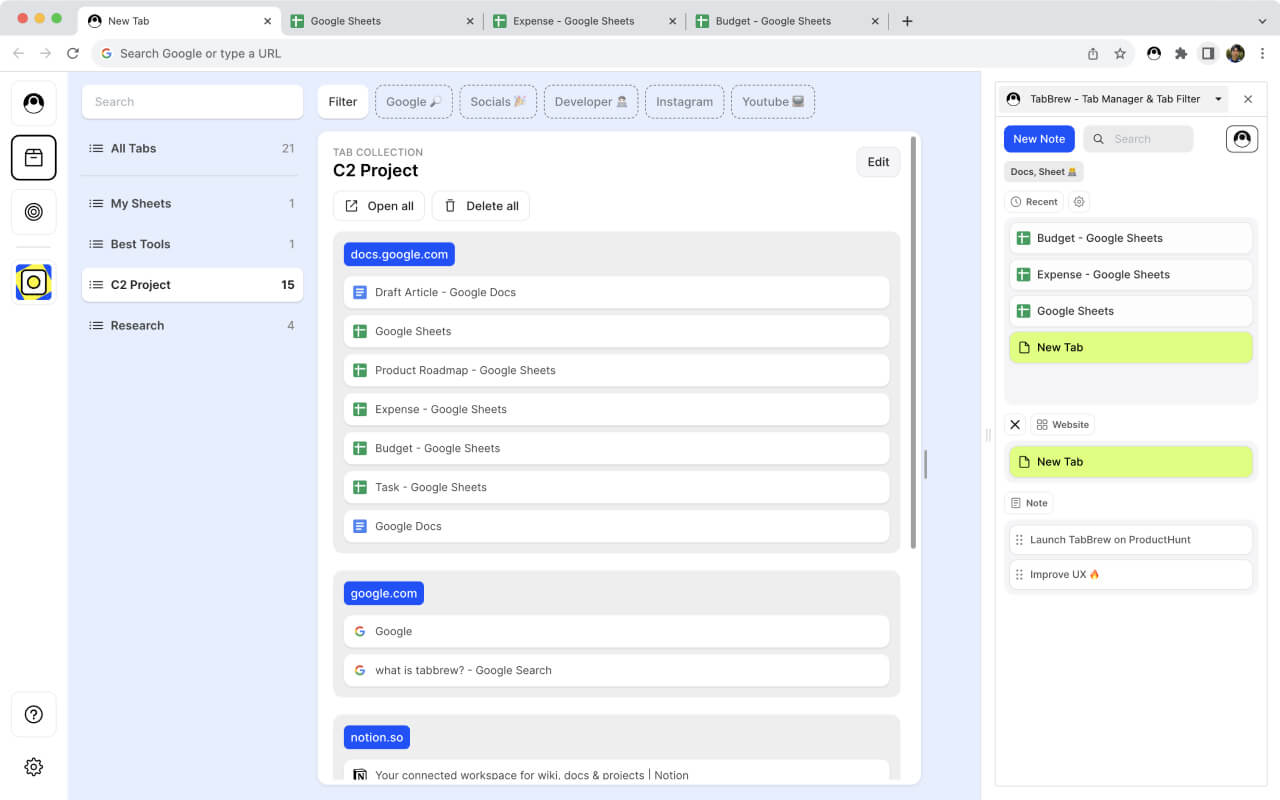 TabBrew: Tab Declutter Tool