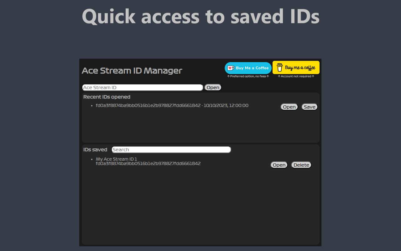 Ace Stream ID Manager