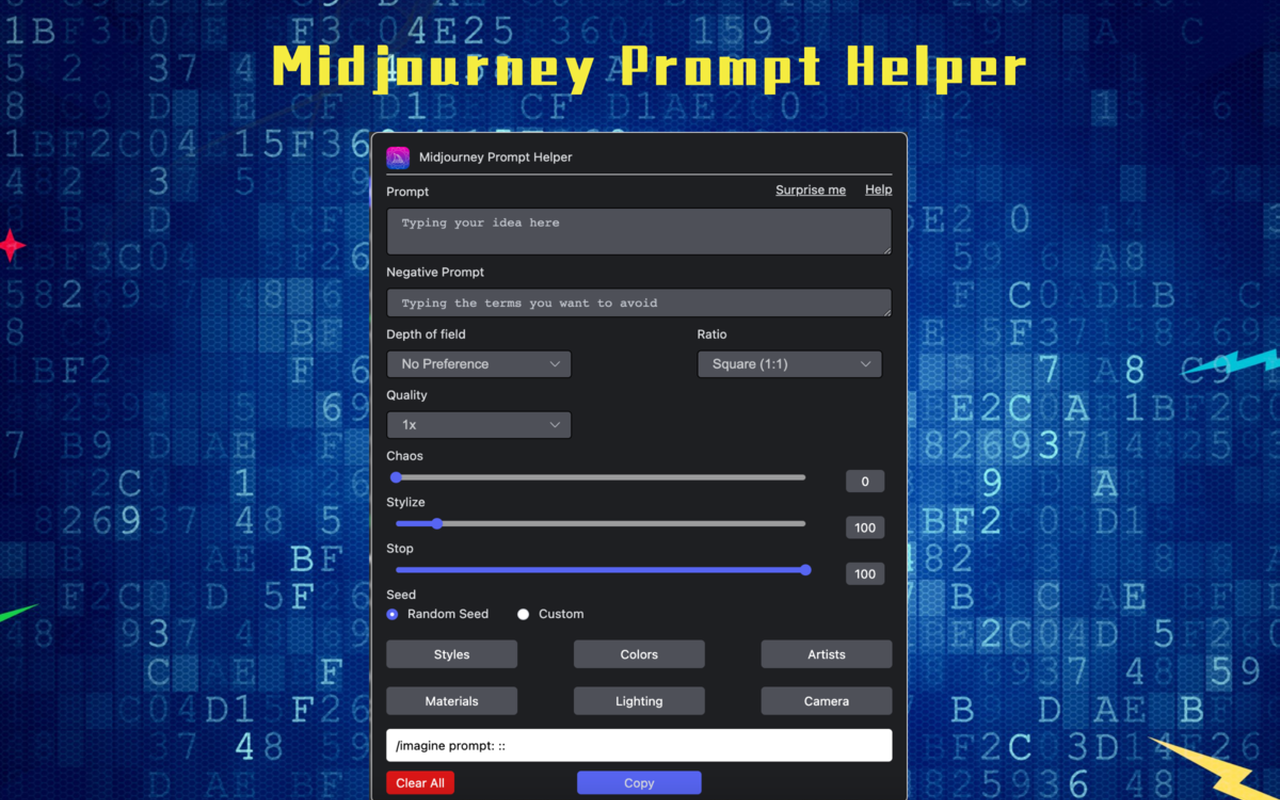 Midjourney Prompt Helper - Prompt By ChatGPT