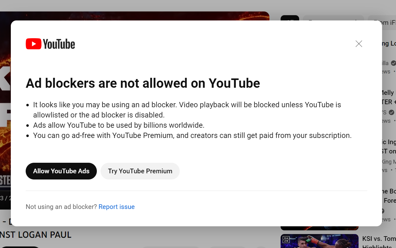 Ad Blockers are not allowed on Youtube bypass
