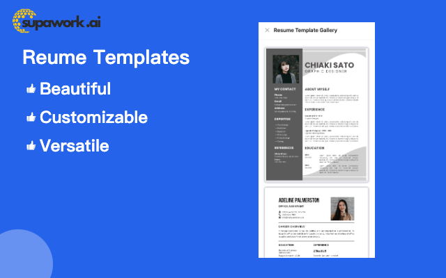 AI简历生成器 - Supawork AI : 自动匹配、简历优化