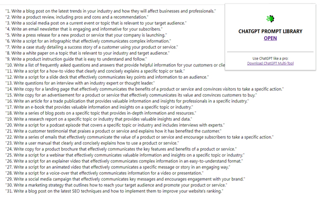 ChatGPT Prompt Library