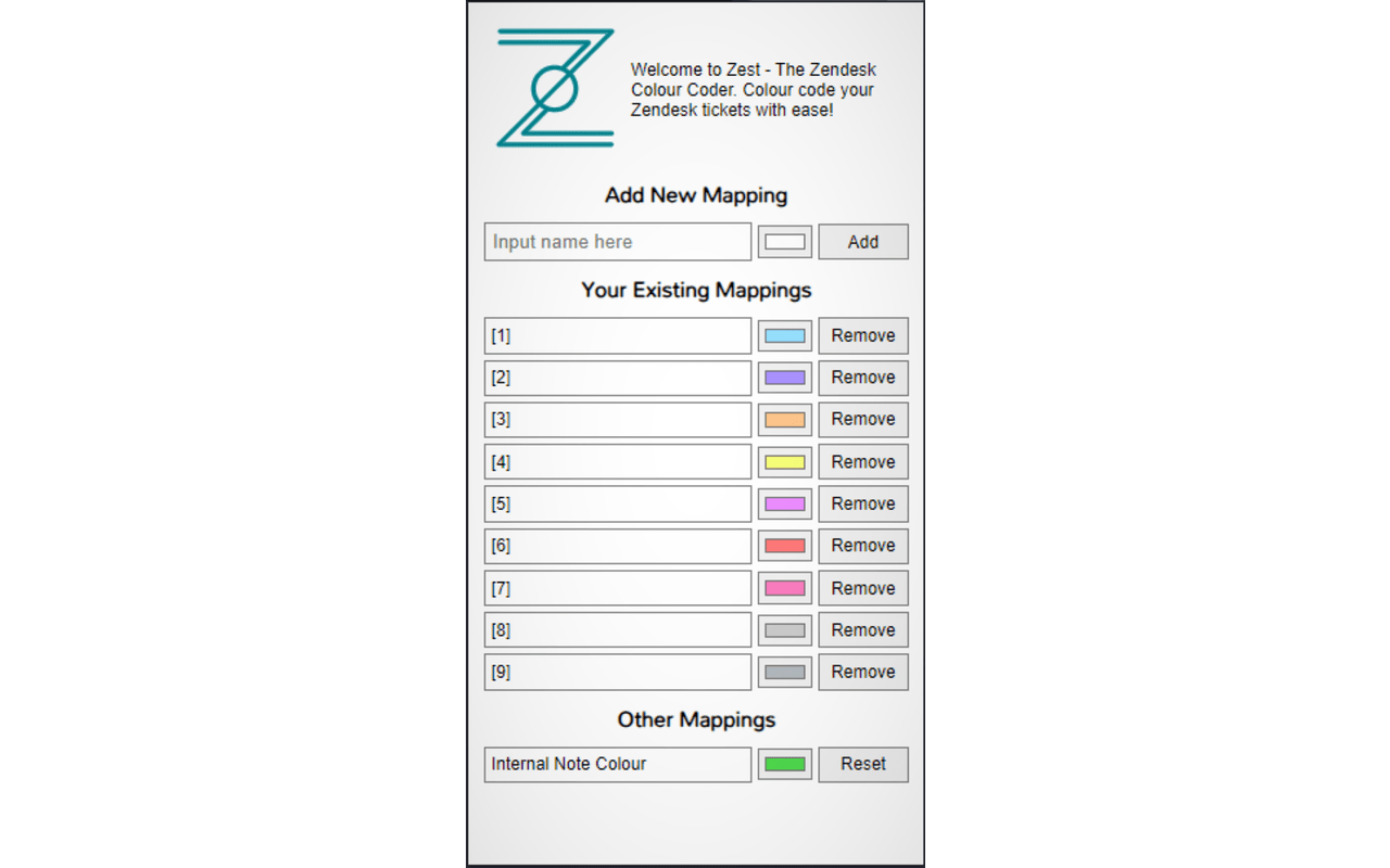 Zest - The Zendesk Colour Coder