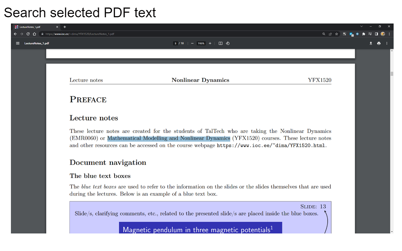 Shortcut keys for selection search