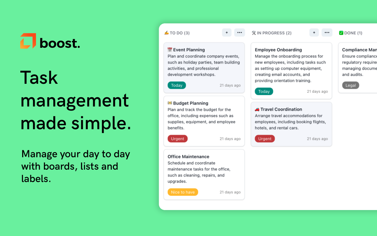 boost. Task management made simple