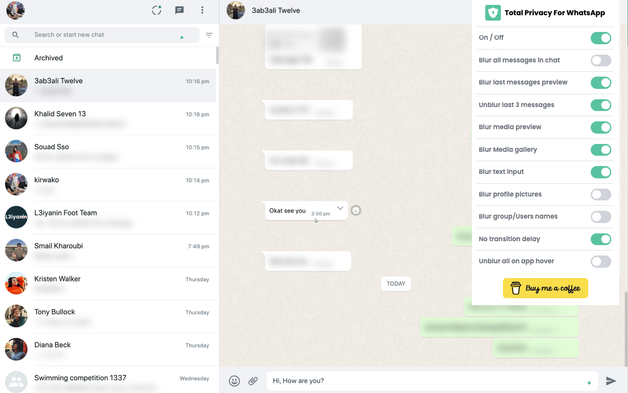 Total Privacy For WhatsApp Web
