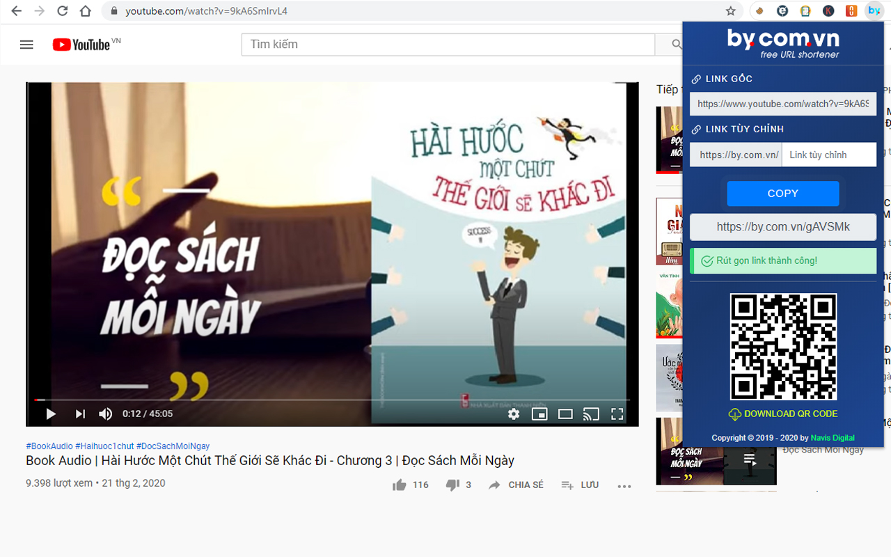 Rút gọn link dành cho Google Chrome