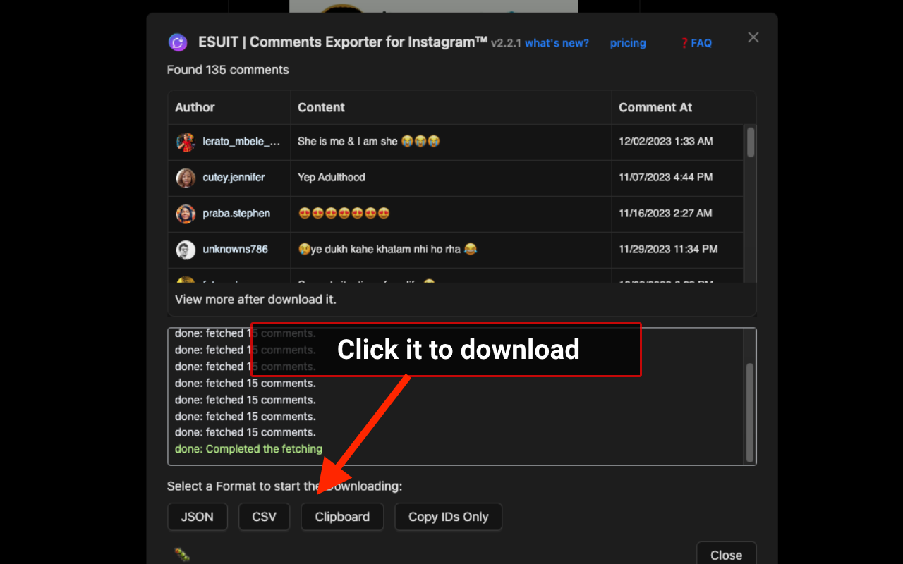 ESUIT | Comments Exporter for Instagram™