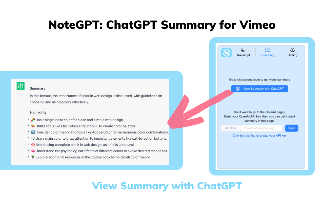 使用ChatGPT更好学习Vimeo课程 - NoteGPT
