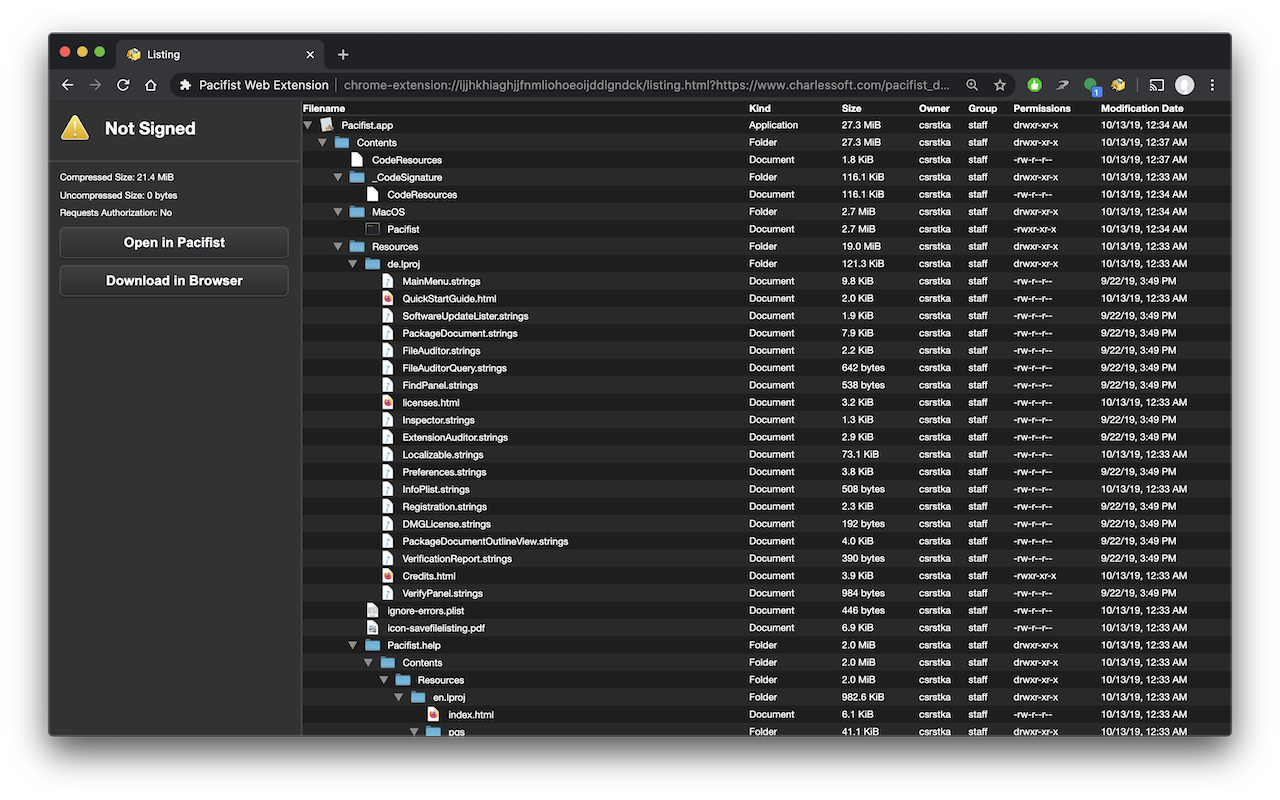 Pacifist Web Extension