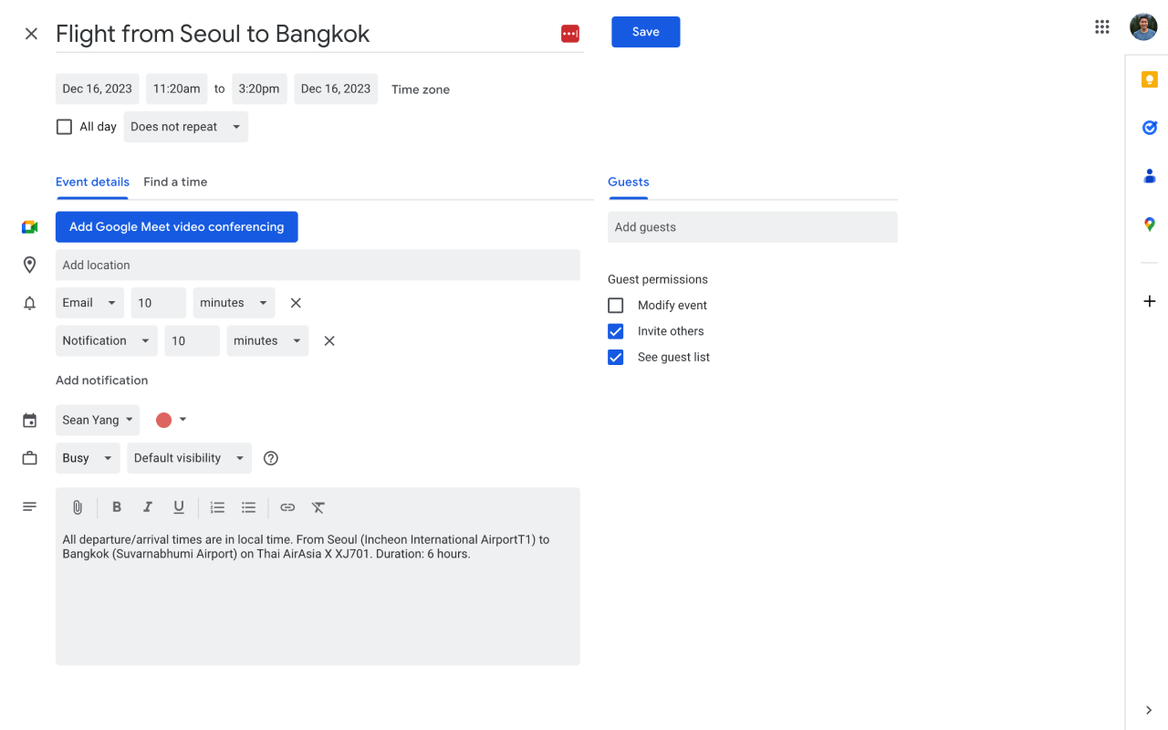 文本转Google日历