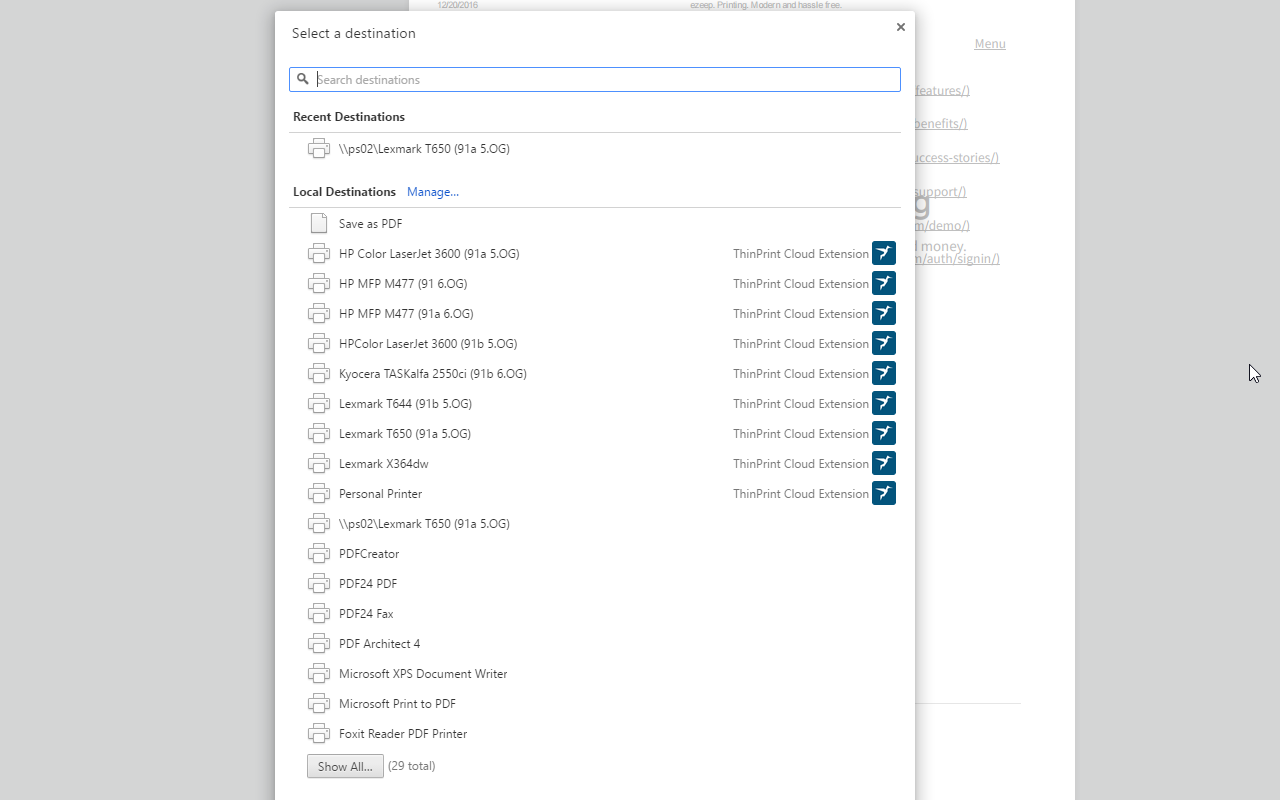 ThinPrint Cloud Extension