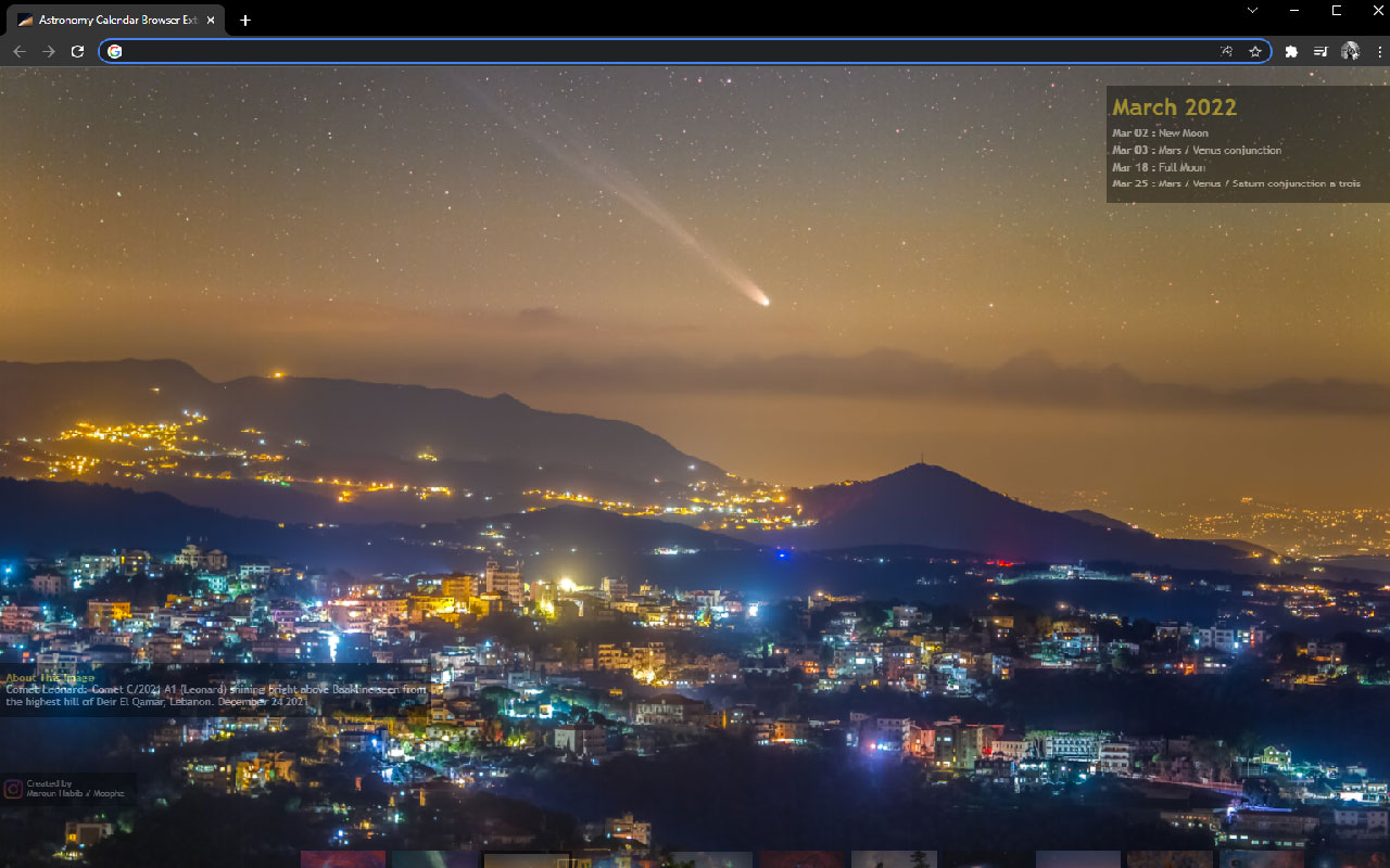 Astronomy Calendar for celestial events