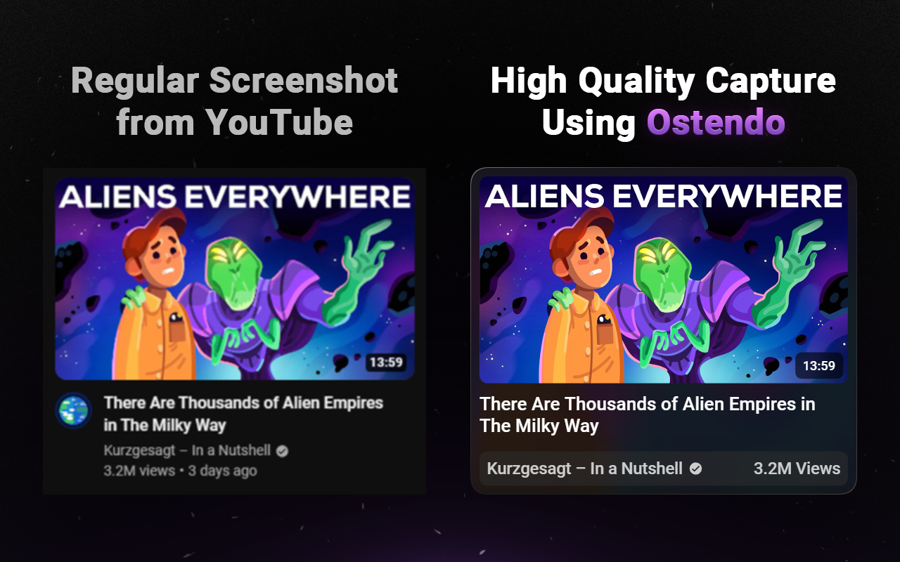 Ostendo – Capture Beautiful YouTube Screenshots