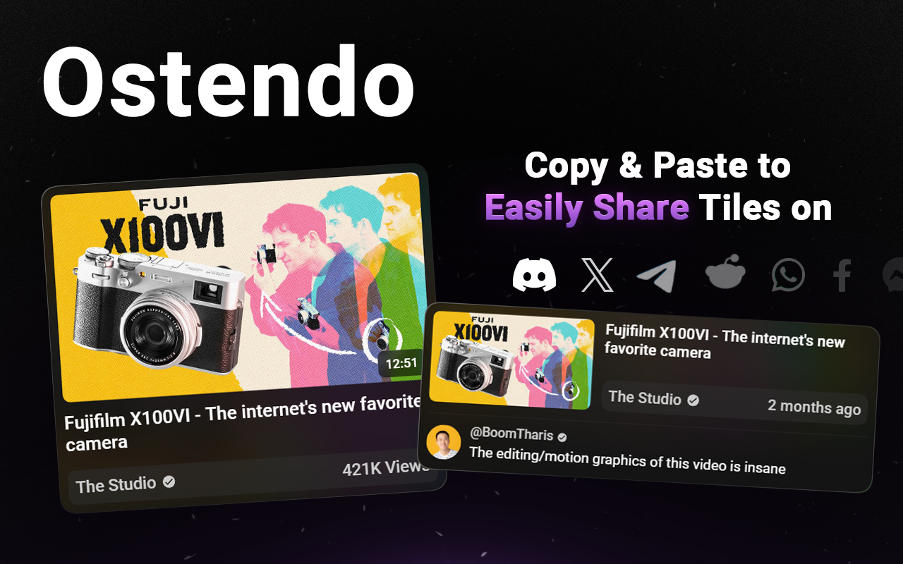 Ostendo – Capture Beautiful YouTube Screenshots