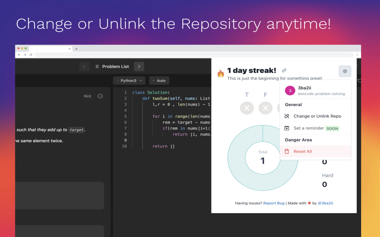 LeetSync - Leetcode to Github Synchronizer